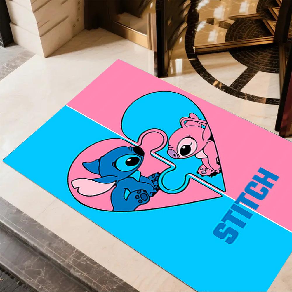 Stitch Angel Space Floor Mat Suitable for Game Room Hallway Playrooms Dormitory Anti-slip Rug Anime Office Decor