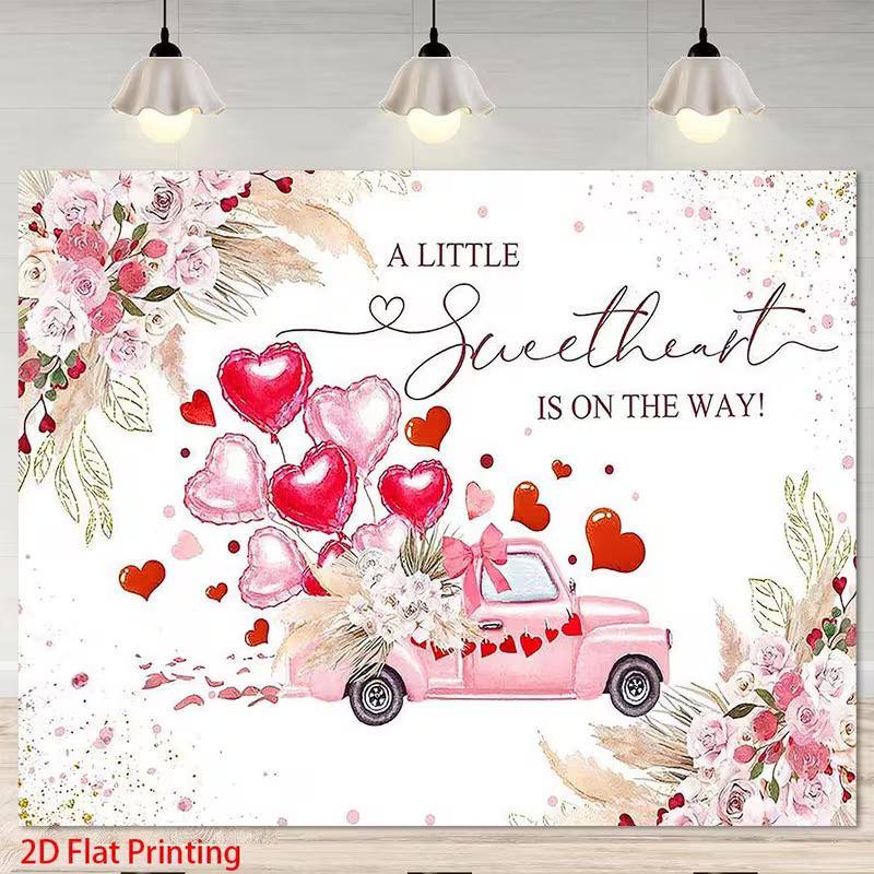 2D We Can Bearly Wait Backdrop, Pink Teddy Bear Baby Shower Photography Background 47.2x31.5inch/120*80cm