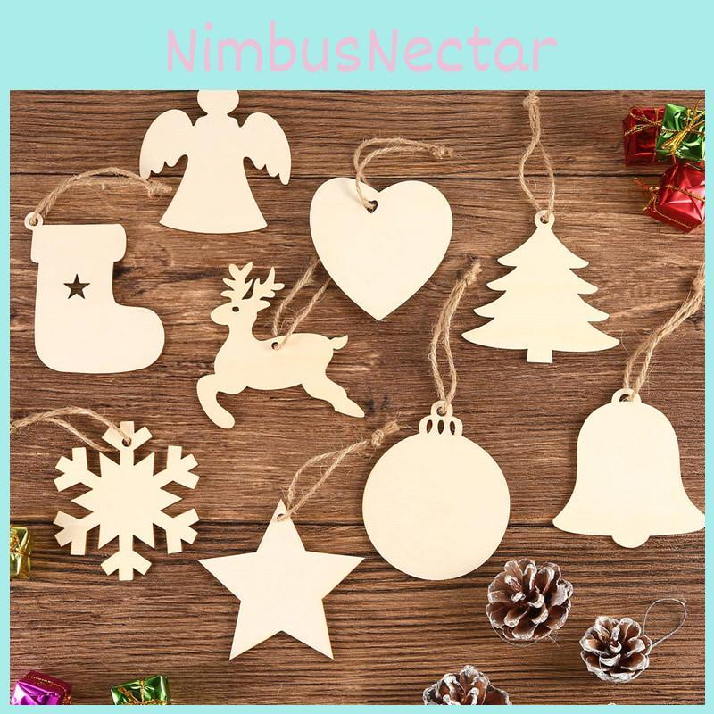 Adorables 10 pièces Ornements Décoratifs à Suspendre en Bois d'Arbre de Noël Pour Enfants