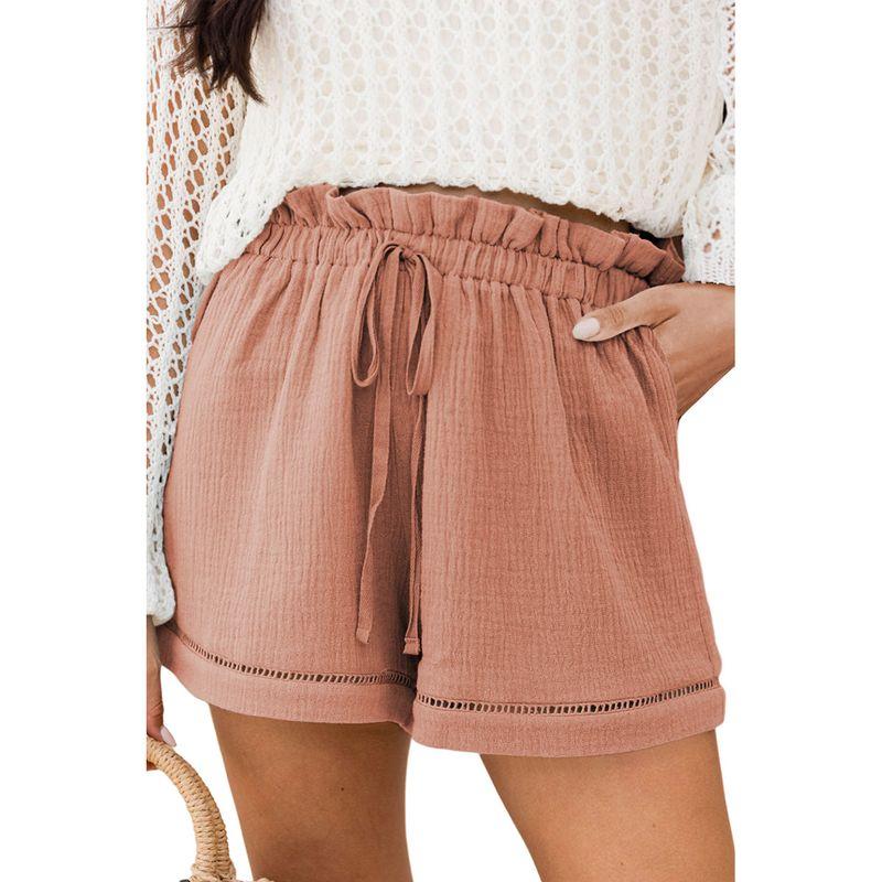 American Shiying Solid Texture Versatile High Waist Shorts Women 2025 Summer New Thin Breathable Casual Pants