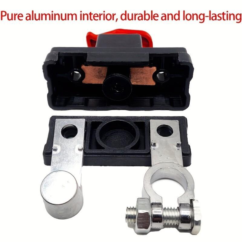 1PCBattery Master Disconnect Switch Pure Aluminum 12 24V Negative Terminal Cut Off Power Switch For Efficient Battery Management