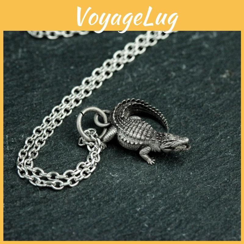 Retro Crocodile Style Animal Jewelry Pendant Alloy Chain Men Women Decoration