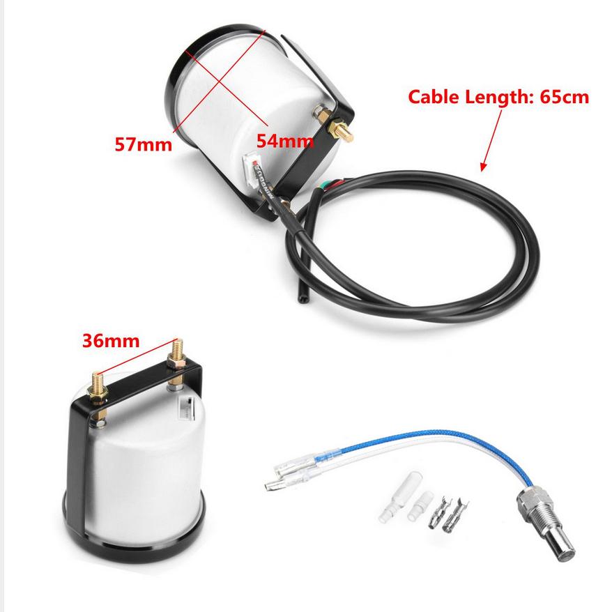 Universal Car 2"/52mm 7 Colors LED Water Coolant Temperature Temp Gauge Meter