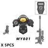 MY801-805 NEW Games Mini Action Figures Bricks Assembly Building Blocks Accessory Toys for Children gifts