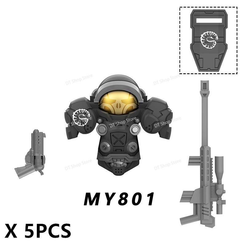 MY801-805 NEW Games Mini Action Figures Bricks Assembly Building Blocks Accessory Toys for Children gifts