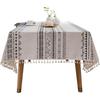 Bohemian Cotton Linen Tablecloth with Tassels – Ethnic Style, Waterproof & Oilproof, Wash-Free Rectangular Design