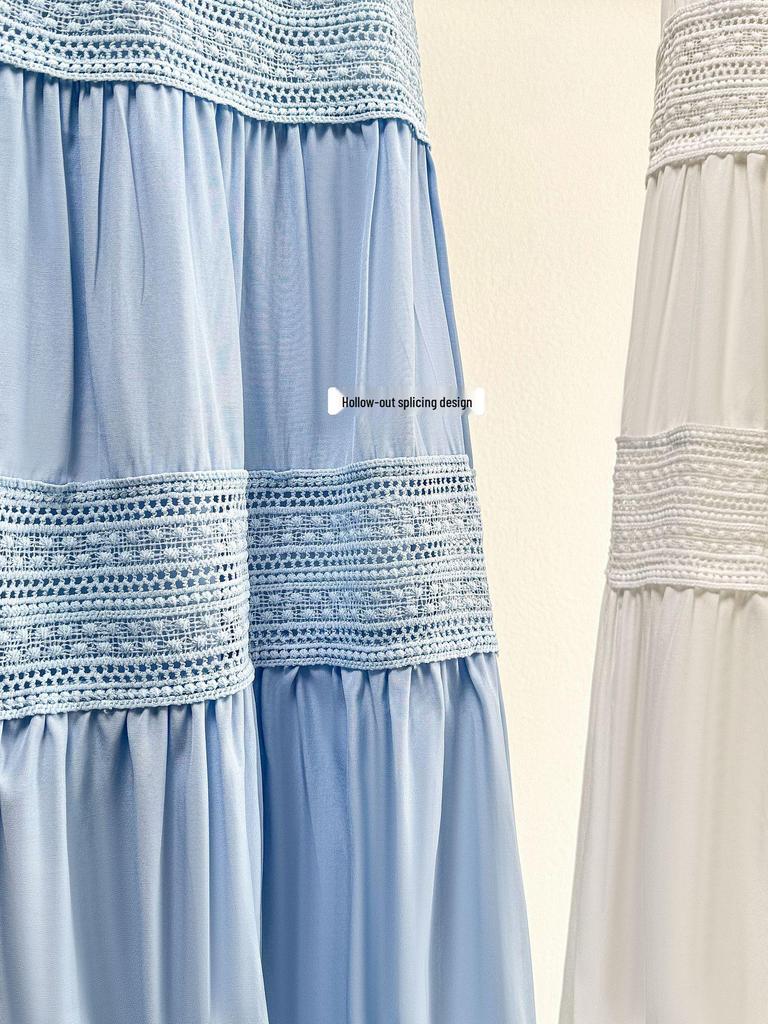 Women's Water-Soluble Lace A-Line Skirt - Spring/Summer 2026, Versatile Crochet Hollow Design