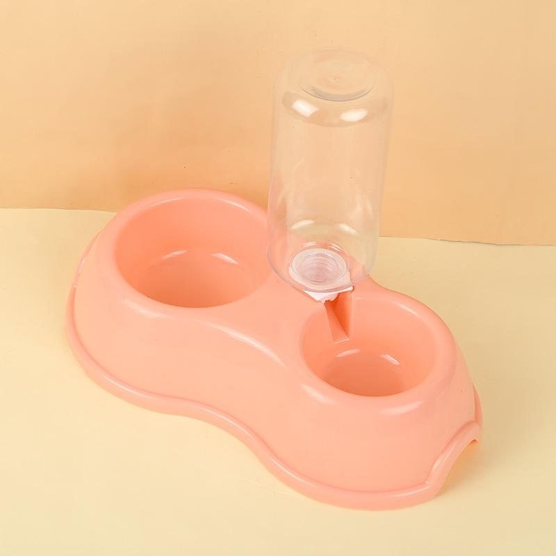 Macaron Color Double Pet Bowl For Cats Anti Slip Auto Water Feeder