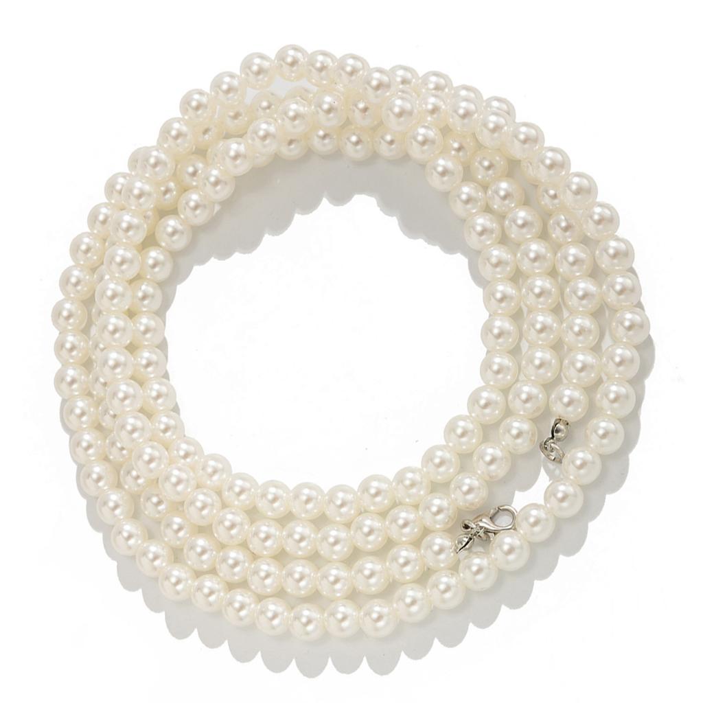 Elegant Imitation Pearls Beaded Anklet Set Bohemian Style Adjustable Pants Chain Foot Jewelry For Women Daily Wear