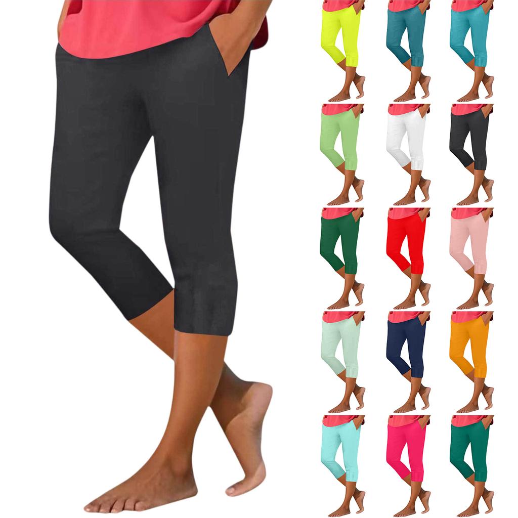 Women's Casual Stretch High Waist Abdominal Yoga Pants Soft Compression Workout Base Pants