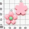 30-Piece Set: Pink Resin Sunflower & Rose Flower Pendants for DIY Jewelry