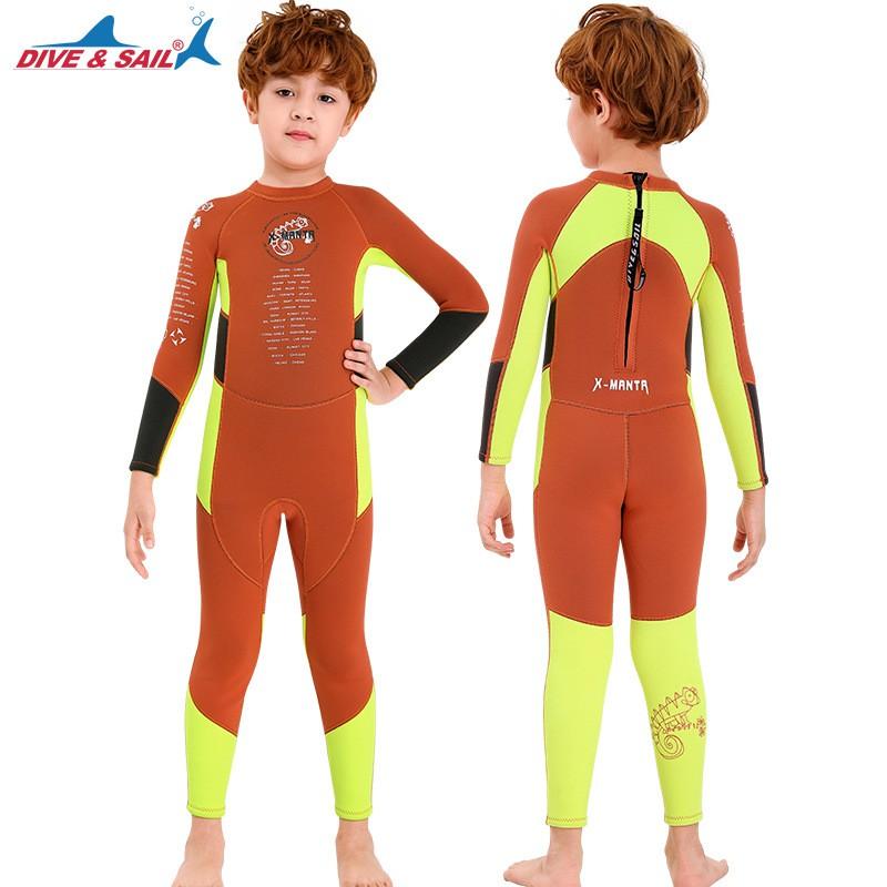 Children's Warm Swimsuit 2.5MM One-piece Diving Suit Men's Long-sleeved Cold-proof Snorkeling Surfing Jellyfish