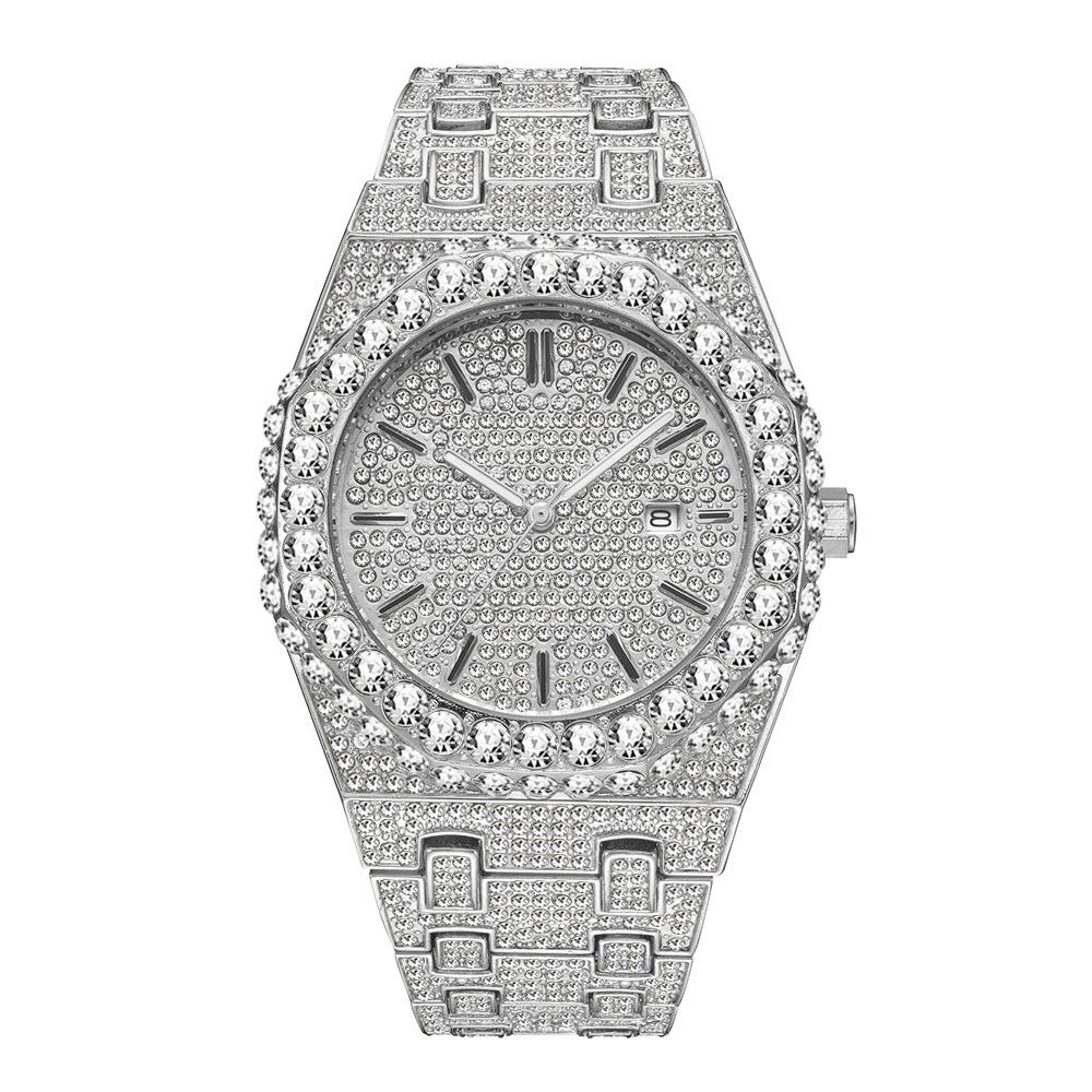 Missfox Watch Gypsy Star Diamond Set Men'S Quartz Watch Fashion Full Diamond Watch