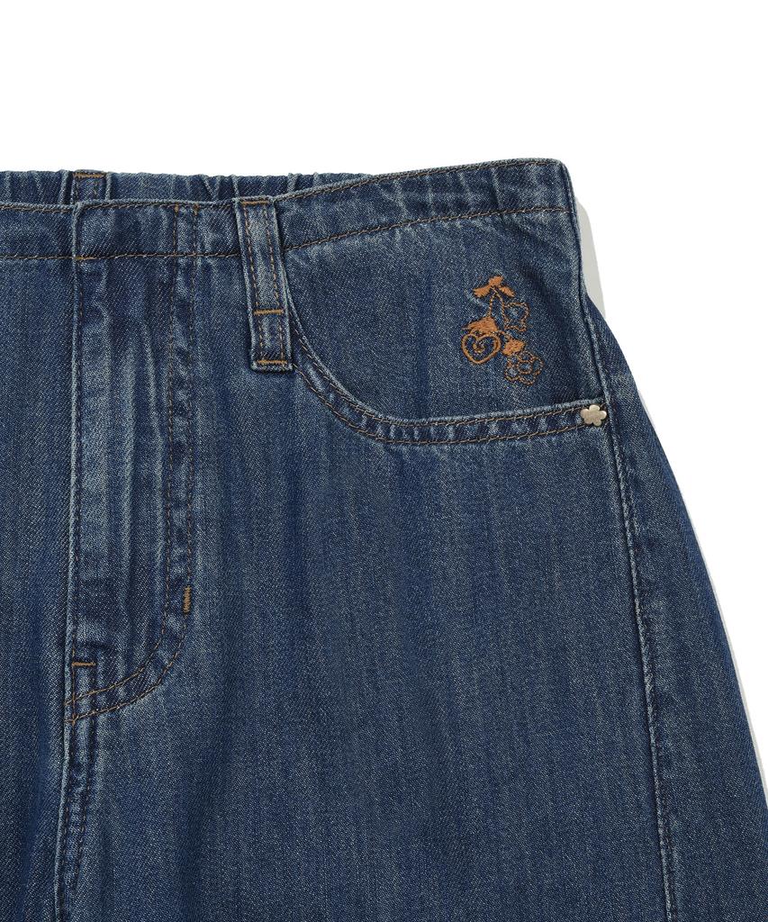 WACKY WILLY [26Ss] Women'S Wide Fit Easy Denim Pants Blue