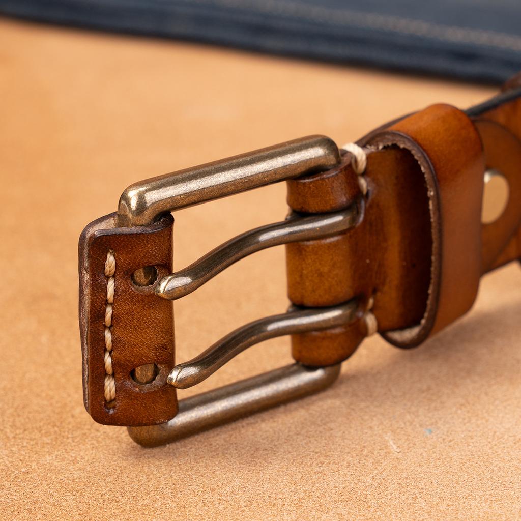 Solid Copper Buckle Men'S First-Layer Cowhide Belt Casual Simple Pin Buckle Leather Belt Business Middle-Aged And Young Men'S Belt