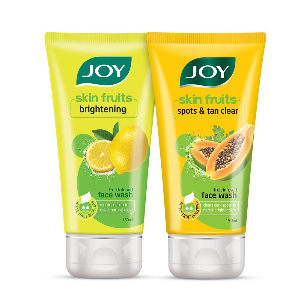 Joy Signature Gesichtswasch-Kombination mit aufhellendem Zitronen-Gesichtswaschmittel 150ml & Flecken- & Bräunungsentfernendes Papaya-Gesichtswaschmittel 150ml (2 Artikel im Set)