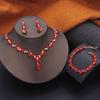 Gorgeous Jewelry Set for Women 3Pack Fashion Earrings Bracelets Choker Necklace Sets Accessory for Prom Bridal Wedding