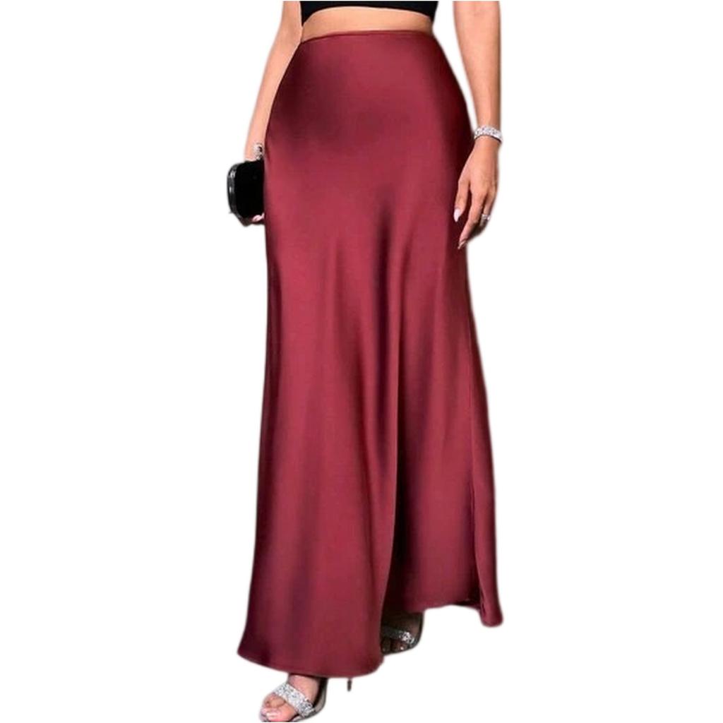 Women's Fashionable And Casual Design French Elegant Draped Satin Skirt