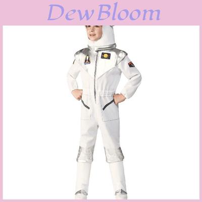 New Astronaut Children's Spacesuit Costume For Halloween Full Sleeve Luxury Bodysuit With Silver Highlights
