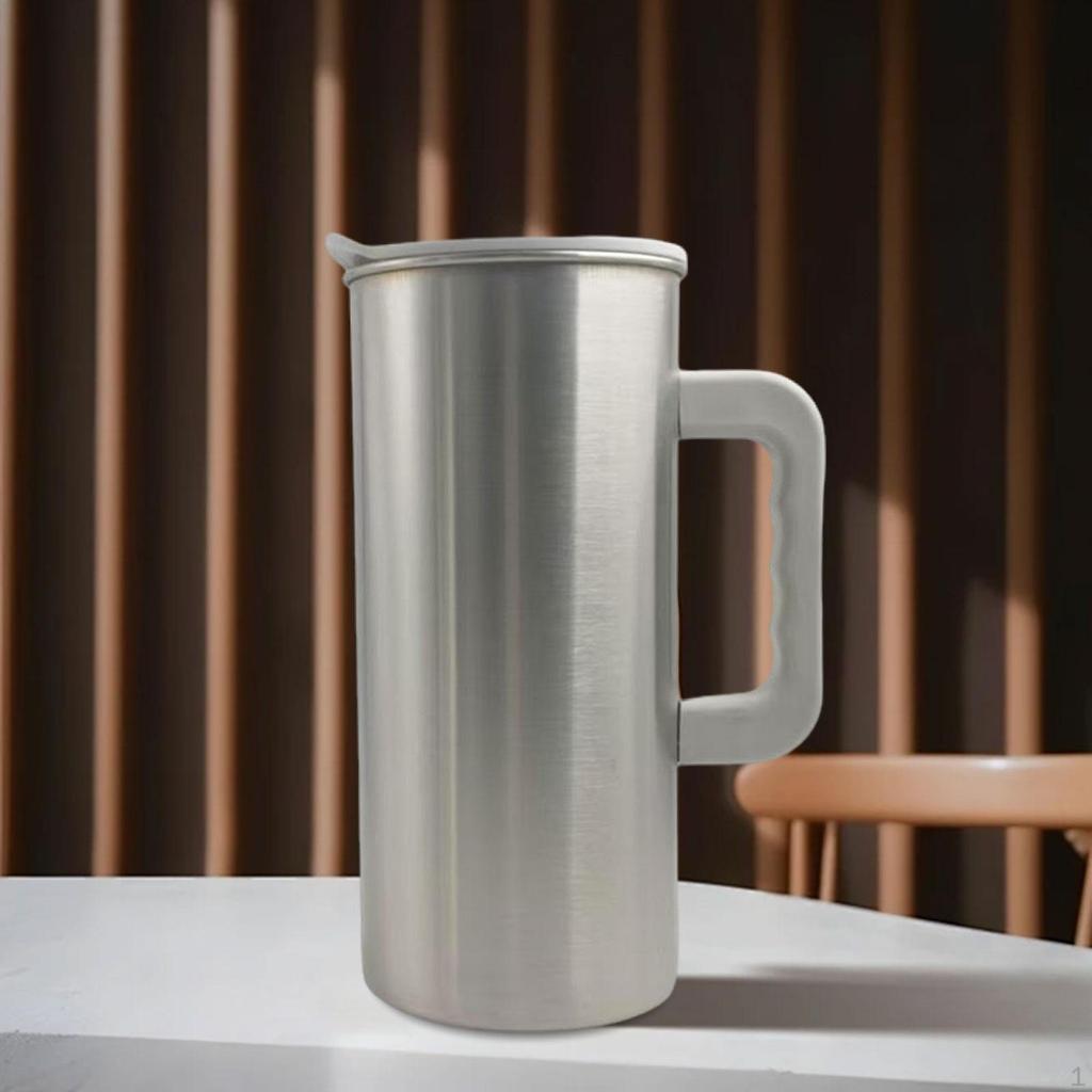 1.5 L Stainless Steel Cold Water Jug, Portable Jug with Lid, Ideal for Cafes And Restaurants