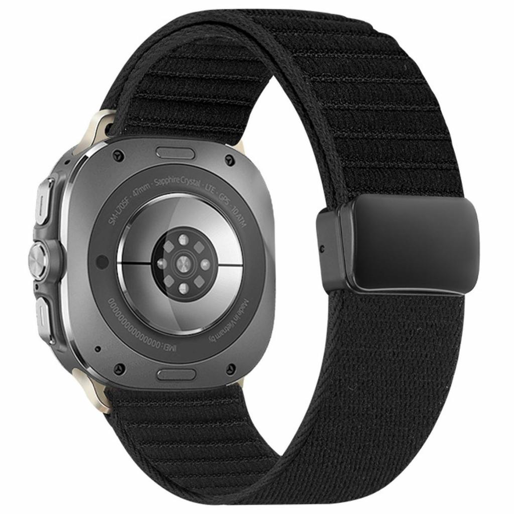 Für Samsung Galaxy Watch Ultra (2025) 47mm / Ultra 47mm Uhrenarmband Magnetverschluss Wellenmuster Nylon-Armband
