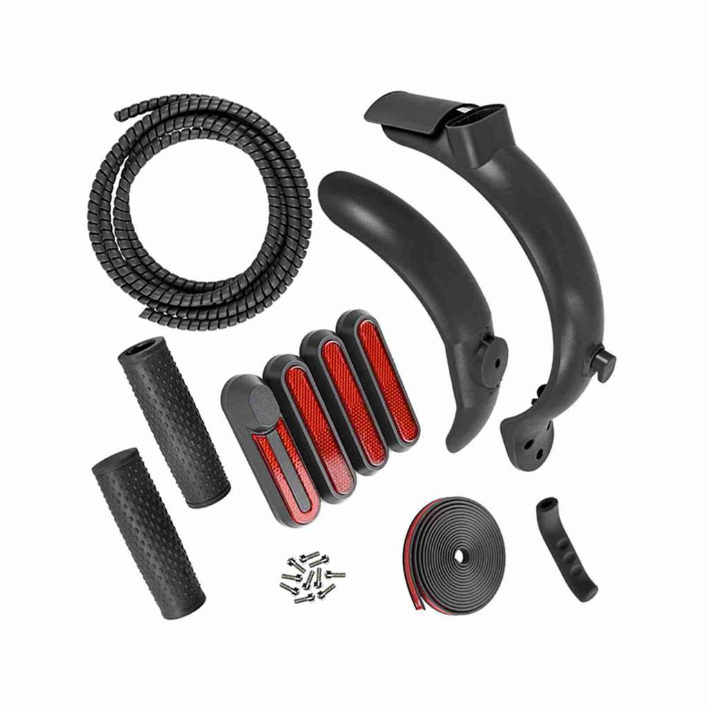 Elektroroller Schutzblech-Set vorne hinten mit Seitenabdeckungen Handbremsabdeckung Antikollisionsstreifen für M365 Pro Electric