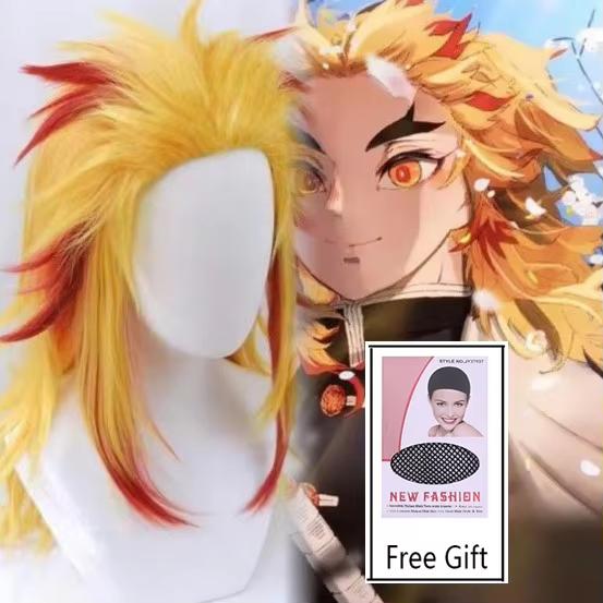 Anime Demon Slayer Kanroji Mitsuri Kimetsu No Yaiba Donne Cosplay Parrucca Verde Rosa Capelli Colorati Trecce Parrucche per Capelli Parrucca Sintetica