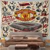 Manchester United Team Collage Pattern Wall Hanging Tapestry Decorative Tapestry Home Decor for Bedroom and Living Room