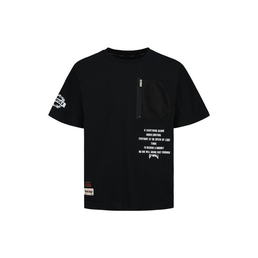 Evisu Letter Cartoon Pattern Round Neck Pullover Loose Short Sleeve T-Shirt Men Tops 2ESHTM3TS501LFCT