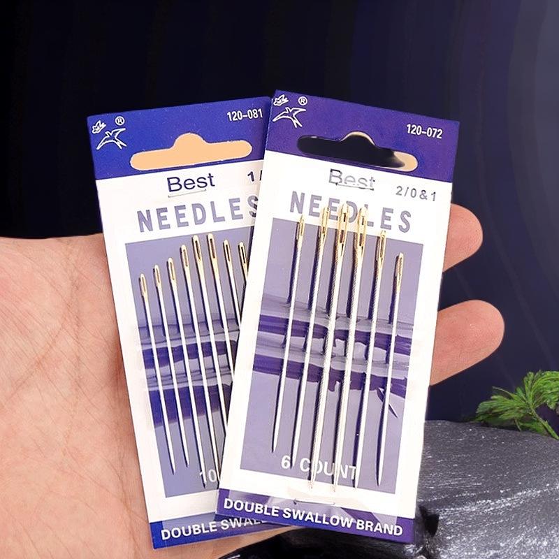 Double Swallow Large Eye Hand Sewing Needle for Household and Quilting, Steel Coarse Thread & Embroidery Needle
