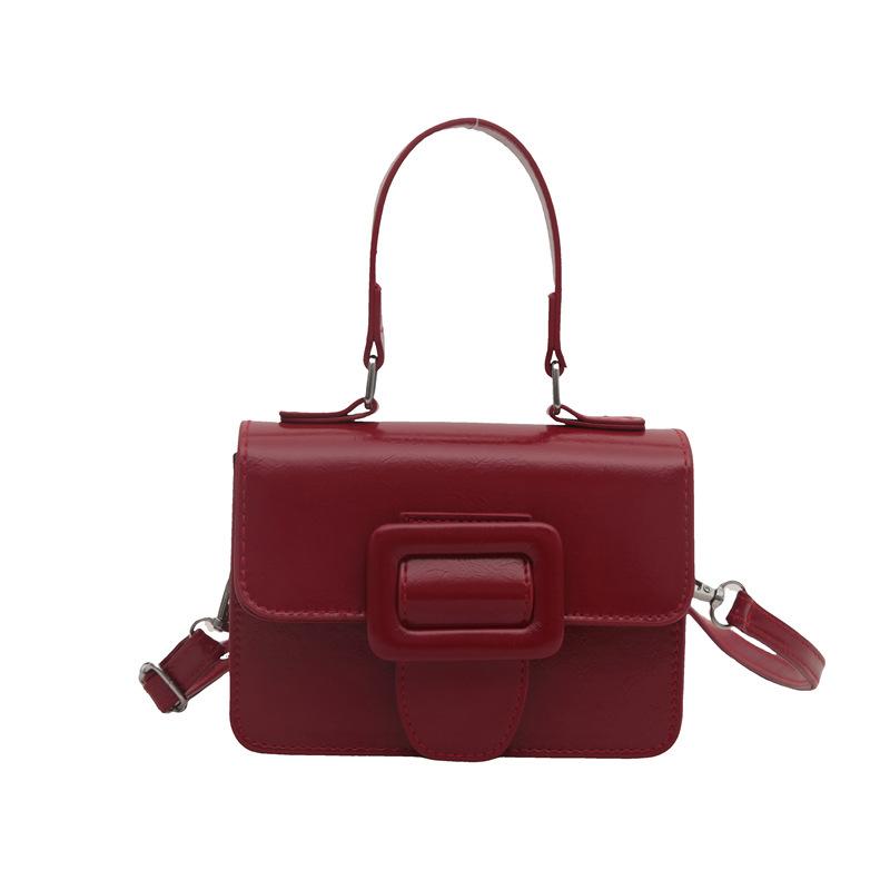 Retro Fashion Solid Color Small Square Bag Winter New Texture Simple Korean Shoulder Bag Fashionable Trendy Crossbody Bag