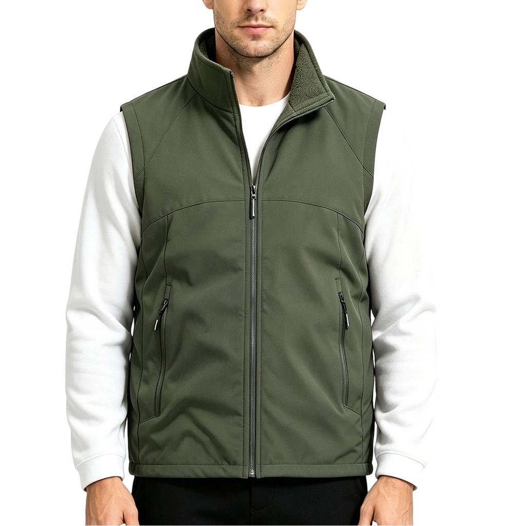 Men's Fall Winter Stand Collar Outdoor Casual Sports Vest with Sleeveless Design for Everyday Wear