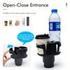 Multi-Functional 2-in-1 Car Cup Holder with Drink Rack Swing-Open Access Design Shock-Absorbing Base Left/Right Adjustable