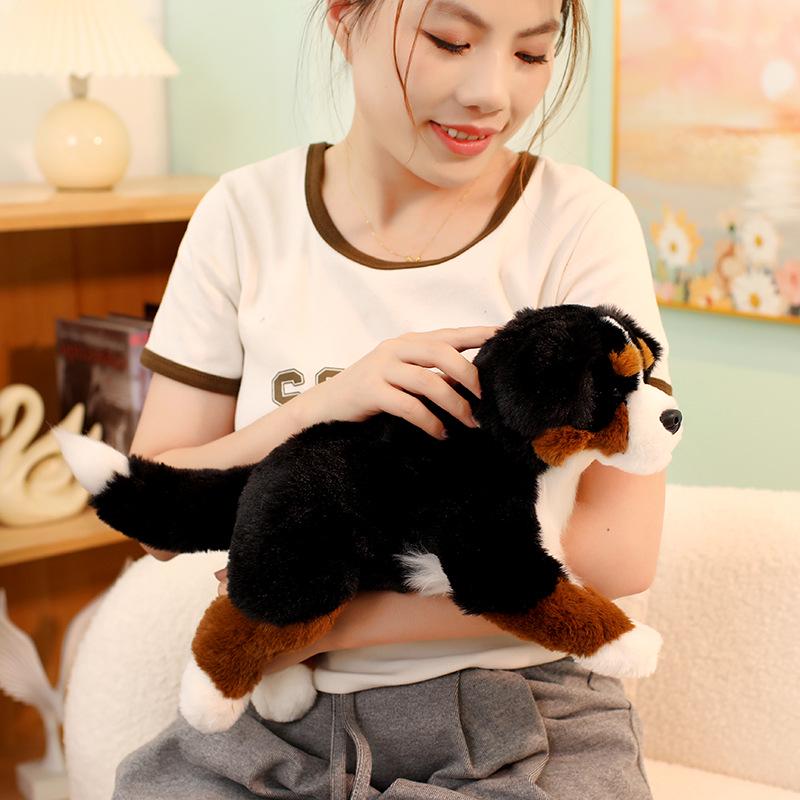 Adorable Bernese Mountain Dog Plush Toy – Realistic Sheepdog Cloth Doll Gift