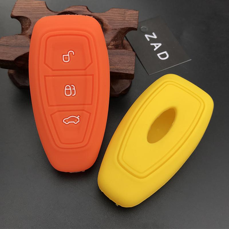 Zad Silicone Car Key Case Cover For Ford Mondeo Focus Fiesta Kuga C-Max S-Max Mk3 Replacement Auto 3 Buttons Key Protector