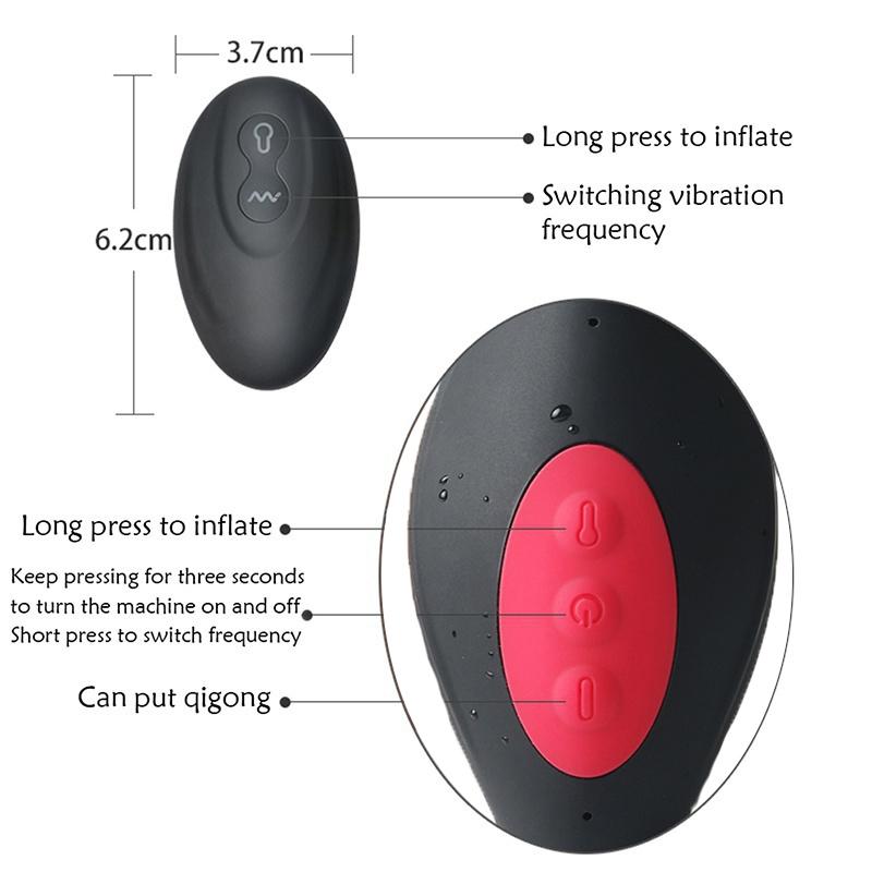 Bezdrátové dálkové ovládání Mužský masážní vibrátor prostaty Nafukovací anální kolík Expanzní Vibrační anální sexuální hračky pro muže Žena