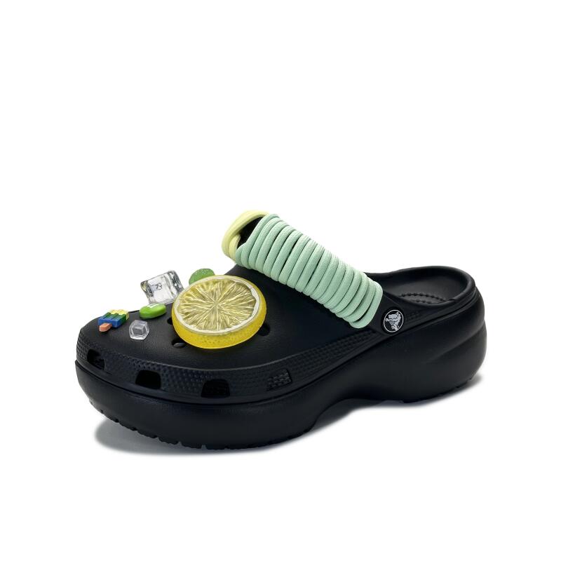 

Crocs Classic Platform Clog Summer Lemon Comfortable Casual Versatile Academy Hole Shoes Unisex Black 37-38 чёрный