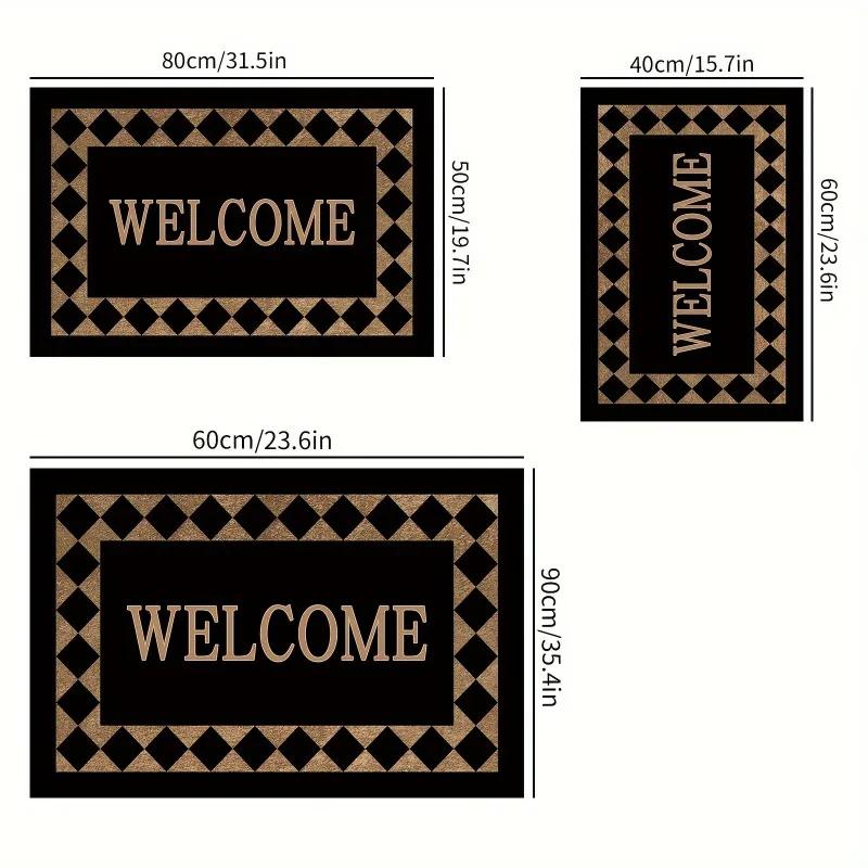 1pc Non-Slip Welcome Doormat - 100% Polyester Soft Durable Entryway Rug  Machine Washable Modern Home Decor with Fashion Comfort