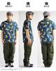 Quintet Fox Print Short Sleeve Animal Made in VINTAGE EL 10 Men's Shirt, Fox, Fox, Inari, Print, Japan, 11-70554 (L, White)