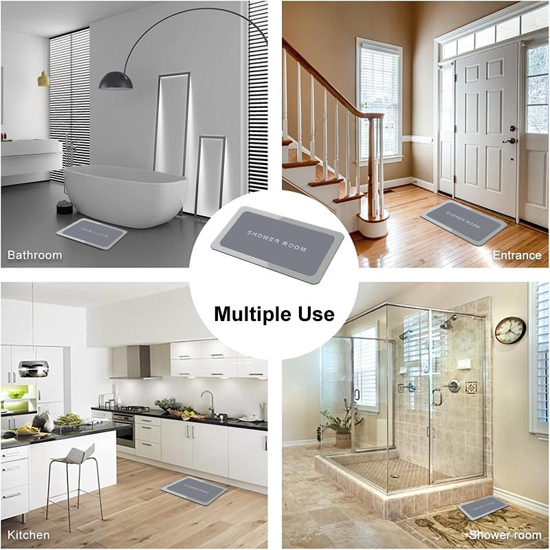 Diatomite Earth Bath Mat Anti Slip Absorbent Floor Mat Quick Dry Foot Carpet Shower Laundry Toilet Bedroom Kitchen Doormat 1PC
