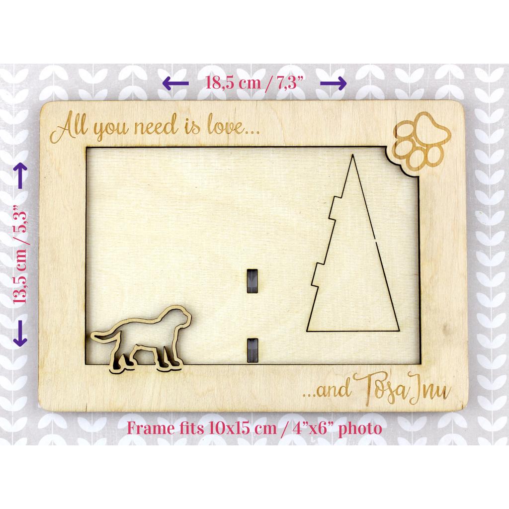 Tosa Inu, Tosa-Ken, Japanese Mastiff – Photo frame, engraved wooden frame | Art-Dog