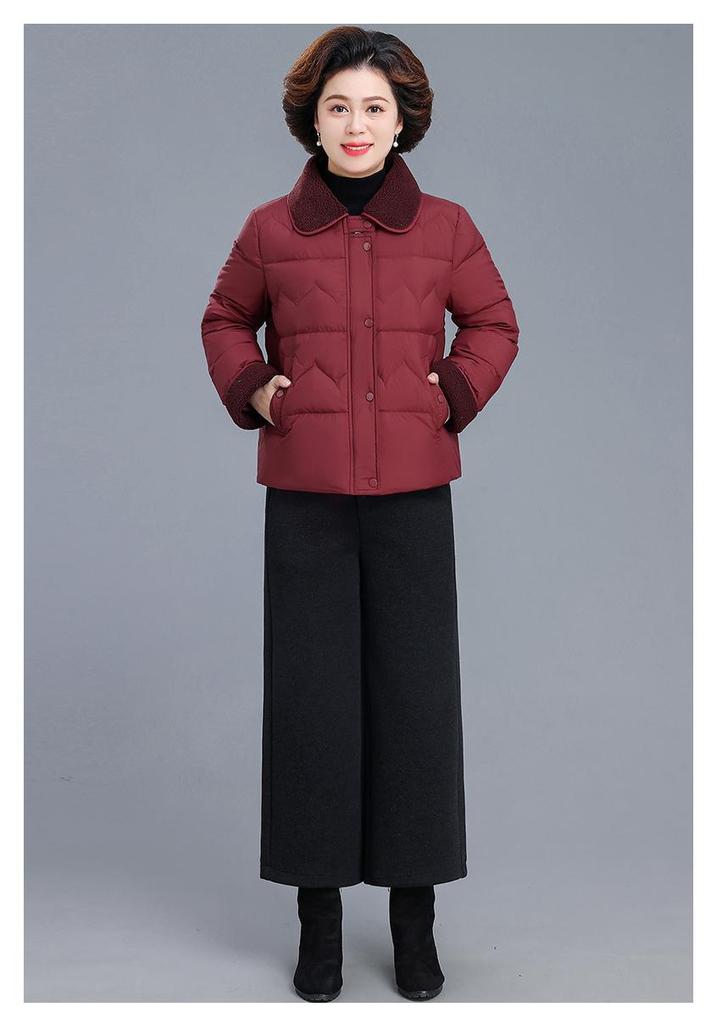 Mom's 2025 Winter Lambswool Coat: Stylish, Lightweight, Short Down Jacket for Middle-Aged and Older Women