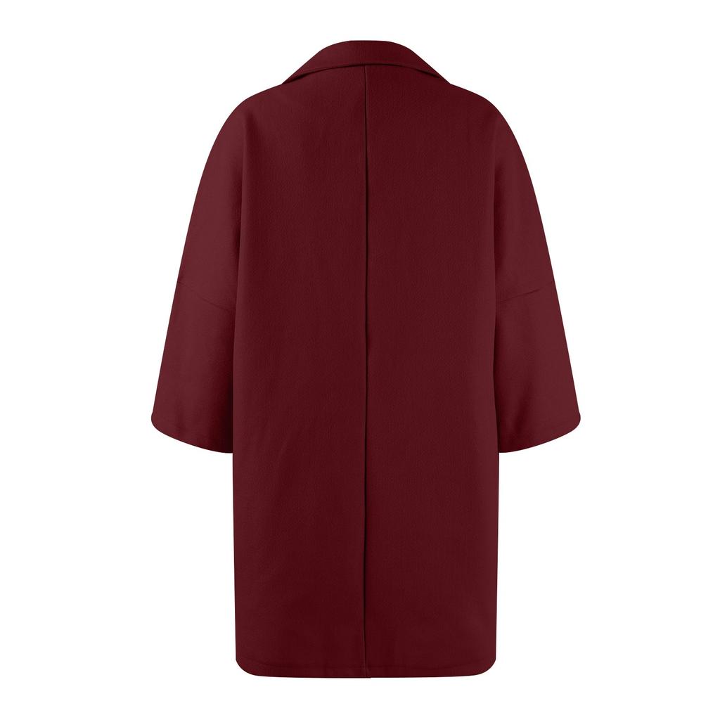 Women's Fashion Jacket Casual Solid-color 3/4 Sleeve  Button-down Pocket Cardigan Coat