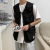Korean Trend Men's Multi-Pocket Workwear Vest - Summer Loose-Fit Sleeveless Waistcoat