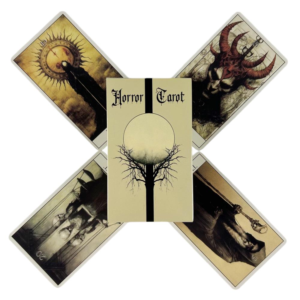 Horror Tarot Deck Card Game Full English Fortune Divination Tarot Cards For Beginner ,Suitable For Family Gathering Board Game