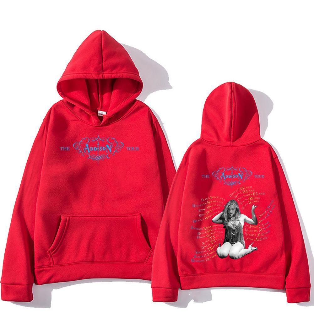 Addison Rae Tour Merch Hoodies Unisex Fashion Long Sleeve Sweatshirts Trends Design Aesthetic Clothing High Street Pullover
