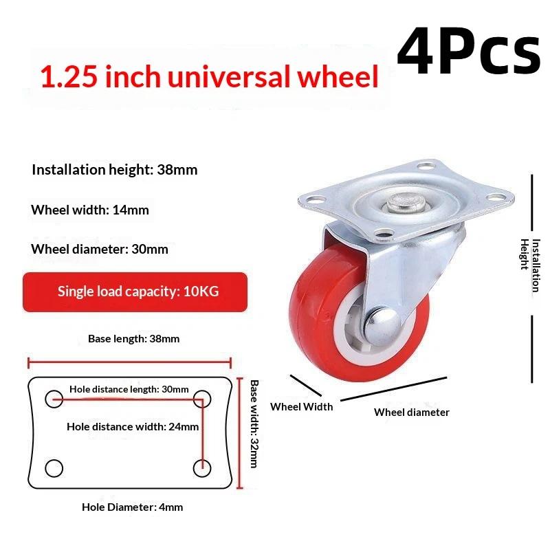 4 Pack Industrial Universal Swivel Caster Wheels Heavy Duty PVC Castors for Camping Trailer Trolley Workbench 105lbs Load Capacity