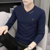 Maglietta elegante alla moda coreana da uomo, casual, sportiva, chic, tinta unita, Y2K, hipster, da strada, casual, abbigliamento maschile