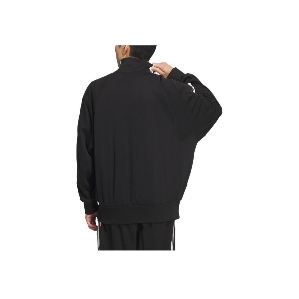 Adidas 3-Stripes Knit Track Top Retro Sports Stand Collar Casual Side Stripe Jacket Unisex Jacket Black JI6649