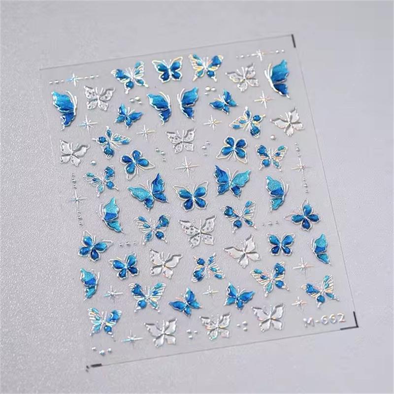 1PCS French Jelly Nail Stickers Dreamy Bubble Meteor Butterfly Star Moon Self Adhesive Stickers For Nail DIY Nail Art Decoration